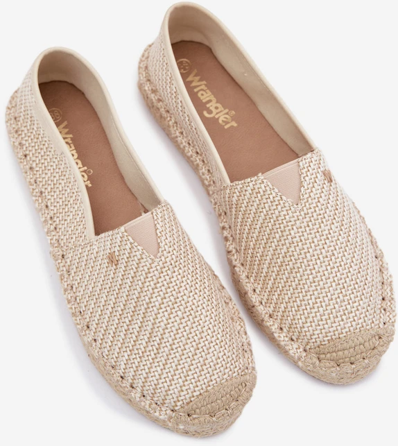 Moteriškos kokybiškos smėlio spalvos espadrilės Wrangler