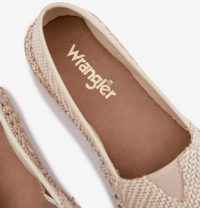 Moteriškos kokybiškos smėlio spalvos espadrilės Wrangler