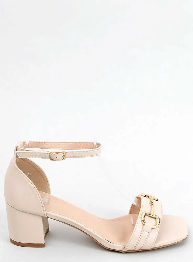 Obuwie Damskie Sandałki na niskim obcasie smėlio sp. X503-21SA-2 BEIGE