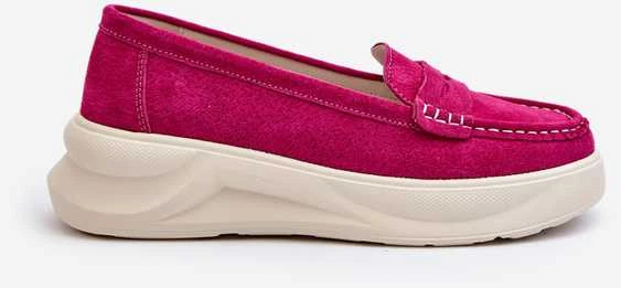 PE1 Zomšiniai moteriški mokasinai Fuchsia Filidia