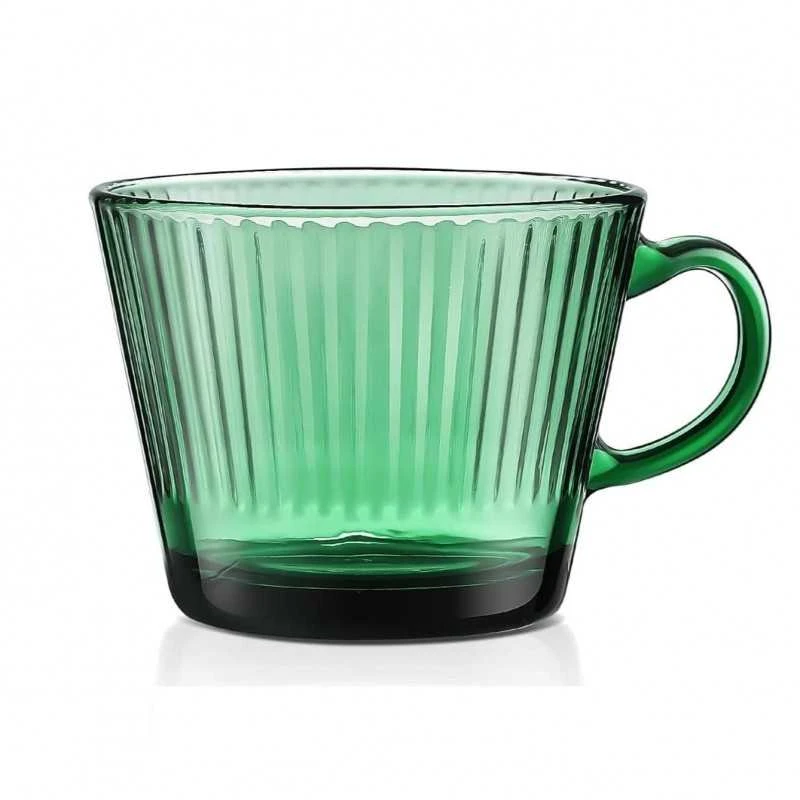 Eu Sandelis Puodelis, griovelių stiklo, didelis, butelio žalios spalvos, 380 ml, 1 vnt., SZK178