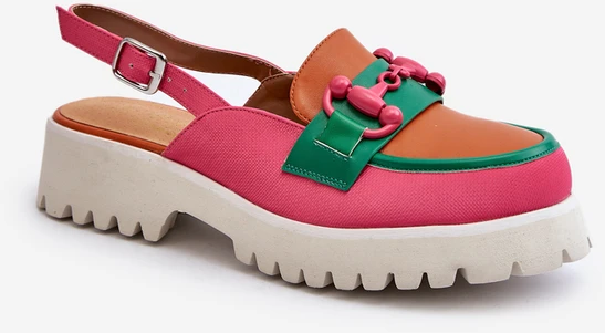 S.Barski Originalaus dizaino loaferiai - sandalai atviru kulnu