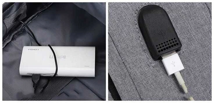 Eu Sandelis Sportinė kuprinė su USB pilka PL150WZ2