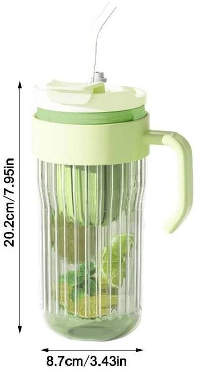 Ecarla Eu Sandelis Stiklinė gertuvė, puodelis su šiaudeliu 550 ML CUP12BR