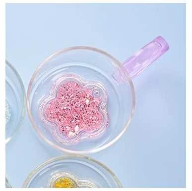 Eu Sandelis Stiklinis puodelis su blizgančia gėle viduje 250 ml - SZK143
