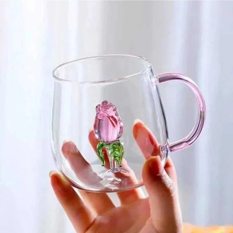 Eu Sandelis Stiklinis puodelis su stikline tulpe viduje 400ml - SZK129
