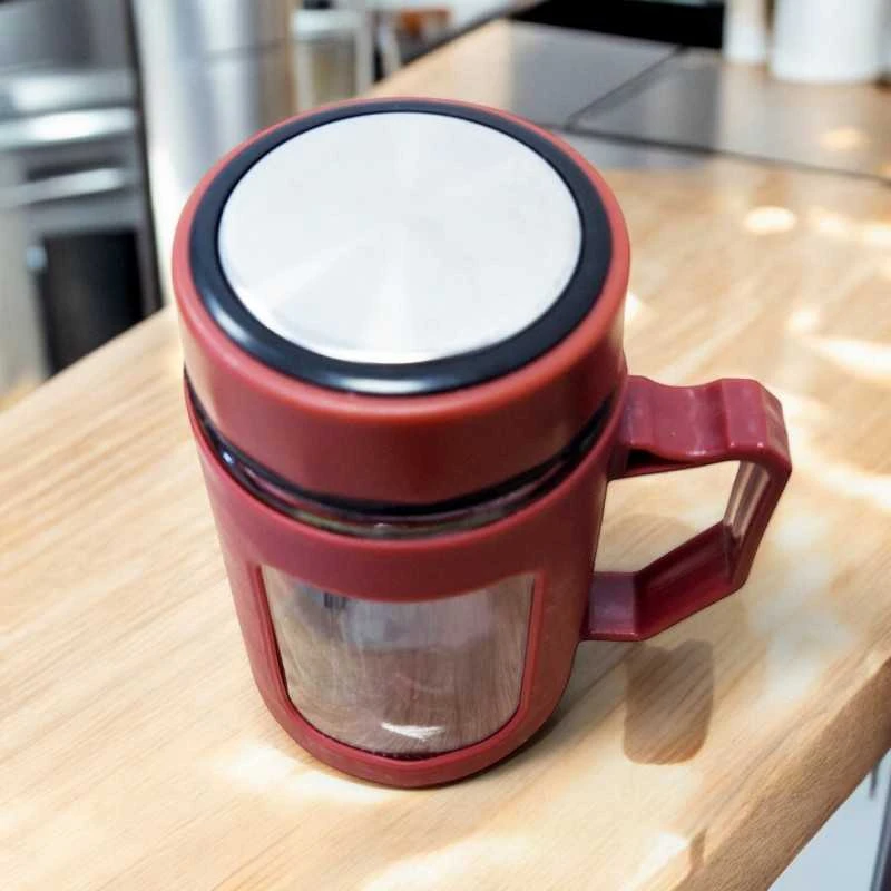 Eu Sandelis Stiklinis puodelis, termosas kavai ir arbatai su rankena 500 ML CUP18CZE