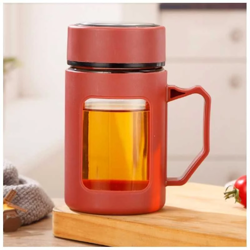 Eu Sandelis Stiklinis puodelis, termosas kavai ir arbatai su rankena 500 ML CUP18CZE
