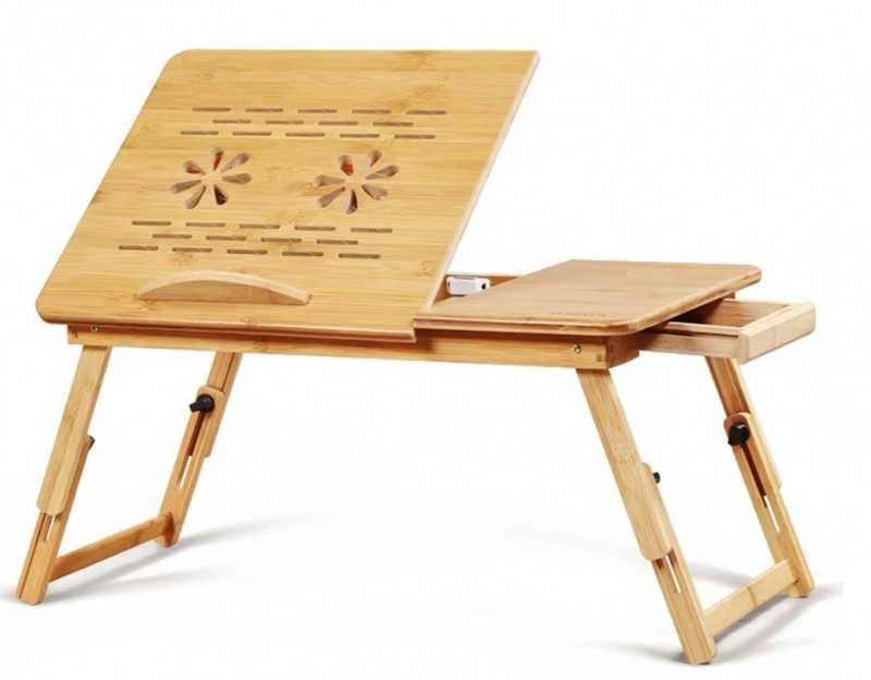 Sulankstomas nešiojamojo kompiuterio, planšetės stalas, rudas
