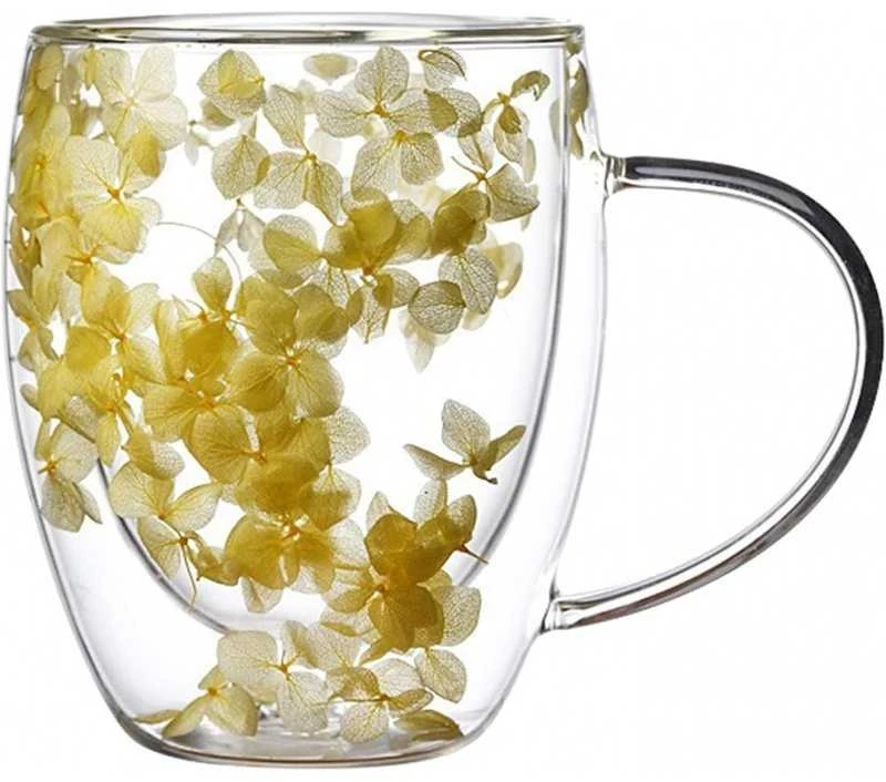 Eu Sandelis Terminis stiklinis puodelis su gėlėmis viduje, hortenzijos 300 ml 1 vnt. SZK153