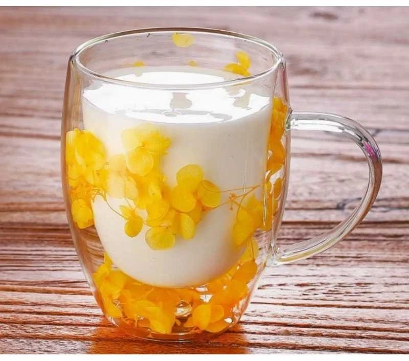 Eu Sandelis Terminis stiklinis puodelis su gėlėmis viduje, hortenzijos 300 ml 1 vnt. SZK153
