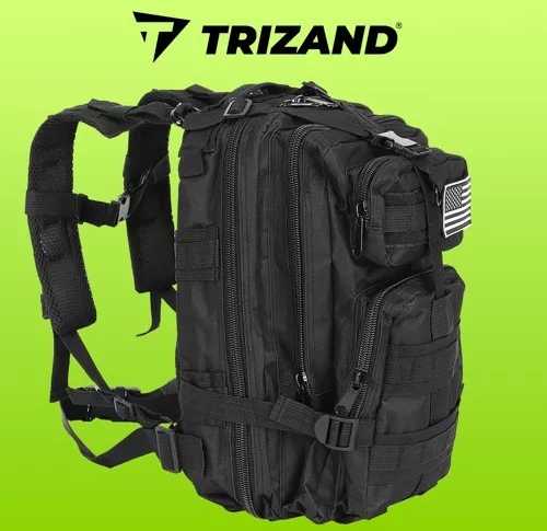 Trizand kareiviško tipo kuprinė lauko stovyklavimui 26l, juoda