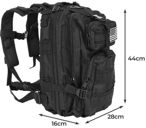 Trizand kareiviško tipo kuprinė lauko stovyklavimui 26l, juoda