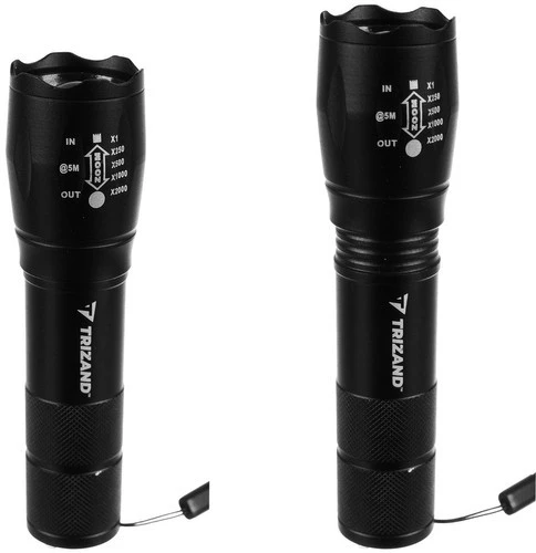 Trizand T6 Taktinis LED žibintuvėlis įkraunamas USB