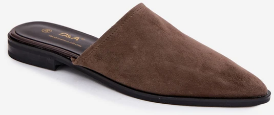 Uždaros elegantiškos zomšinės šlepetės