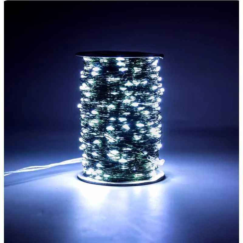 Eu Sandelis Užuolaidų tipo lauko LED lempučių girlianda aplinkos dekoravimui, 1000 LED 100m, šaltai balta LAMP35B