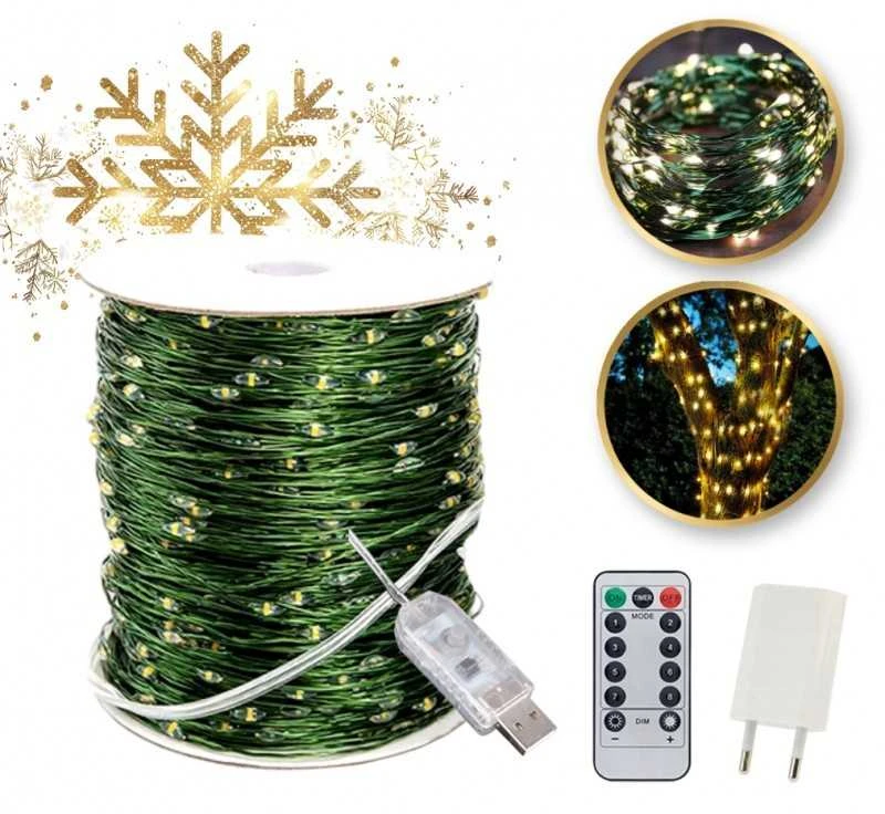 Eu Sandelis Užuolaidų tipo lauko LED lempučių girlianda aplinkos dekoravimui, 1000 LED 100m, šiltai balta LAMP35CB