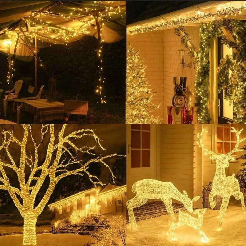 Eu Sandelis Užuolaidų tipo lauko LED lempučių girlianda aplinkos dekoravimui, 1000 LED 100m, šiltai balta LAMP35CB