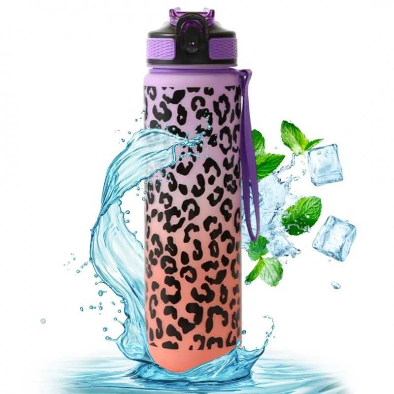 Eu Sandelis Vandens butelis, PANTHER 1L, violetinis su oranžine spalva BD43WZ2
