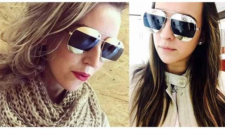 Eu Sandelis Veidrodiniai Aviator akiniai nuo saulės - Sidabriniai OK88WZ3