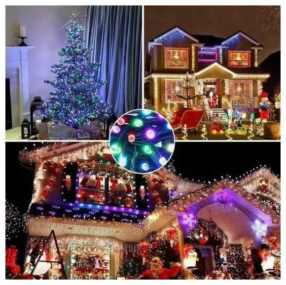 Eu Sandelis Vidaus/išorės girlianda su blyksnių efektu 500 LED, COLD Baltas, FLASH Baltas LAMP31B