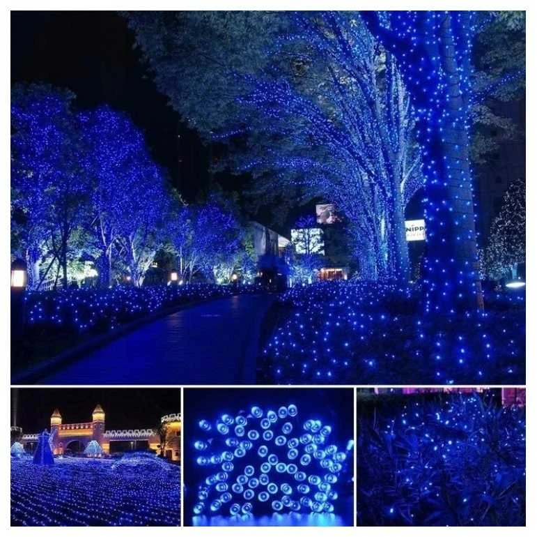 Eu Sandelis Vidaus/išorės mėlyna elektrinė lempučių girlianda 200 LED LAMP02N