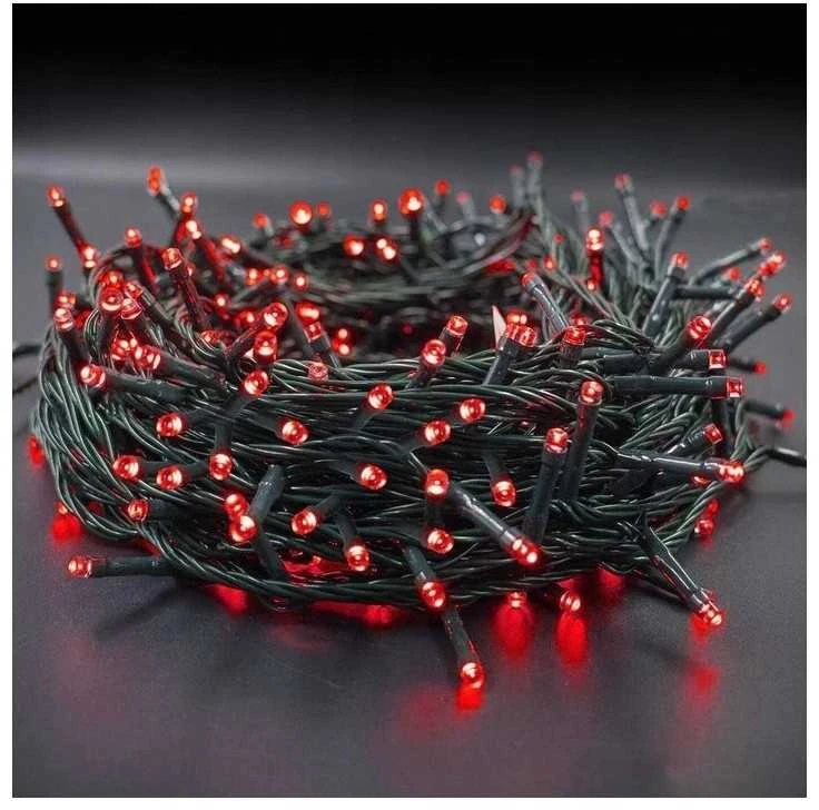 Eu Sandelis Vidaus/išorės raudona elektrinė lempučių girlianda 100 LED LAMP01CZE