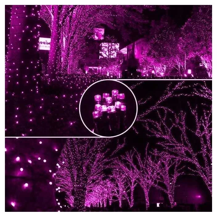 Eu Sandelis Vidaus/išorės rožinė elektrinė lempučių girlianda 200 LED LAMP02R