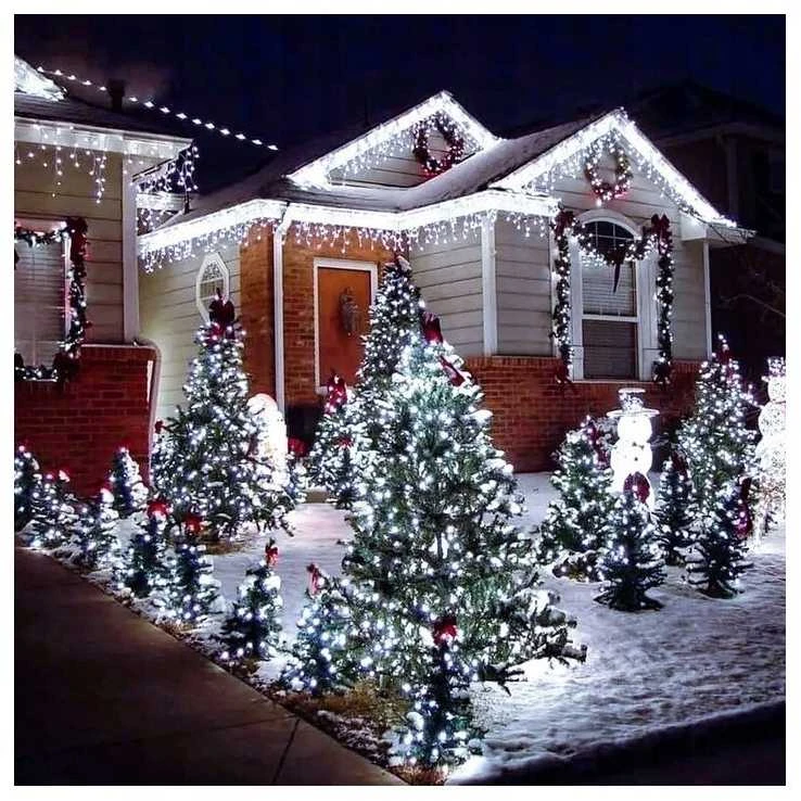 Eu Sandelis Vidaus/išorės šaltai balta elektrinė lempučių girlianda 300 LED LAMP03B
