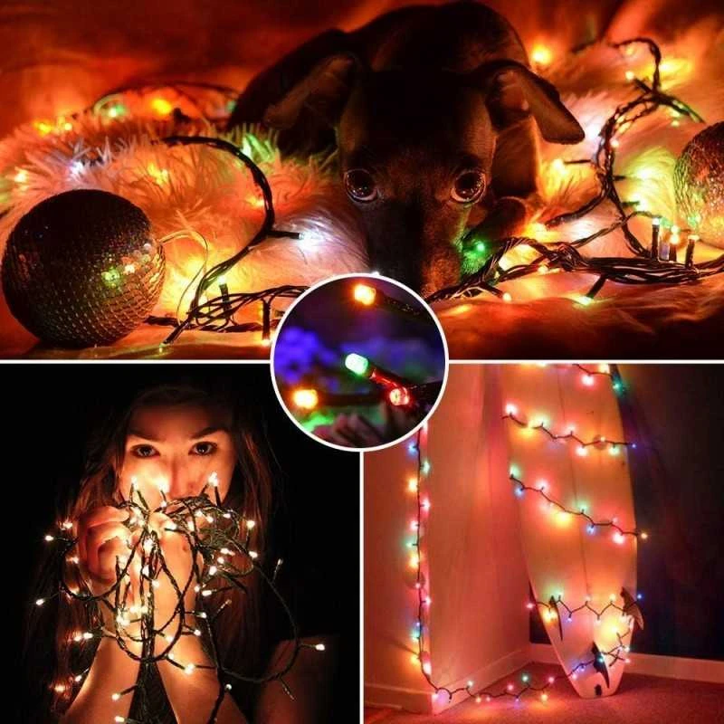 Eu Sandelis Vidaus/išorės spalvota elektrinė lempučių girlianda 500 LED LAMP04MULTI