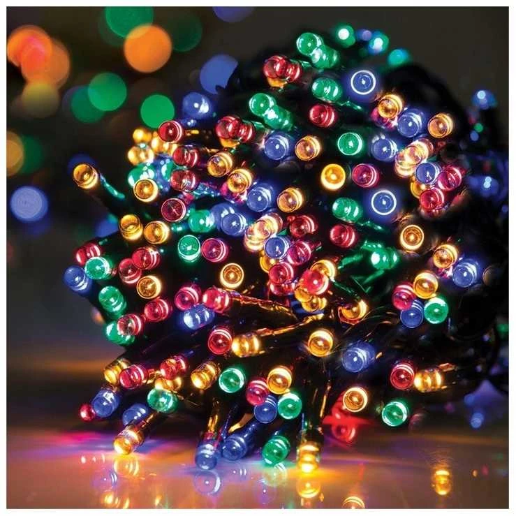 Eu Sandelis Vidaus/išorės spalvota elektrinė lempučių girlianda 200 LED LAMP02MULTI