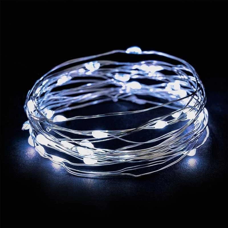 Eu Sandelis Vidaus plona girlianda su baterijomis, šaltai balta 20 LED LAMP25B
