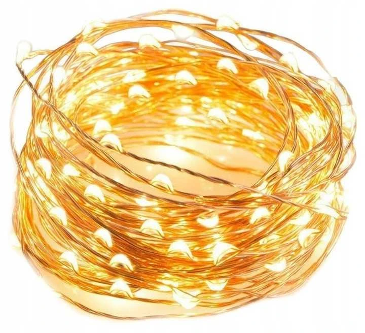 Eu Sandelis Vidaus plona girlianda su baterijomis, šiltai balta 50 LED LAMP10CB
