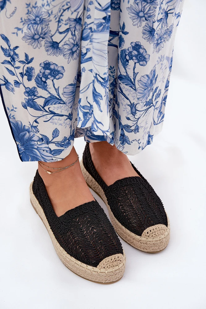 Vinceza Juodos stilingos espadrilės
