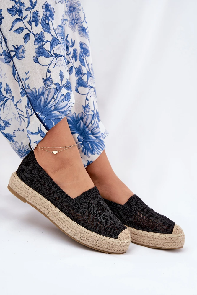 Vinceza Juodos stilingos espadrilės