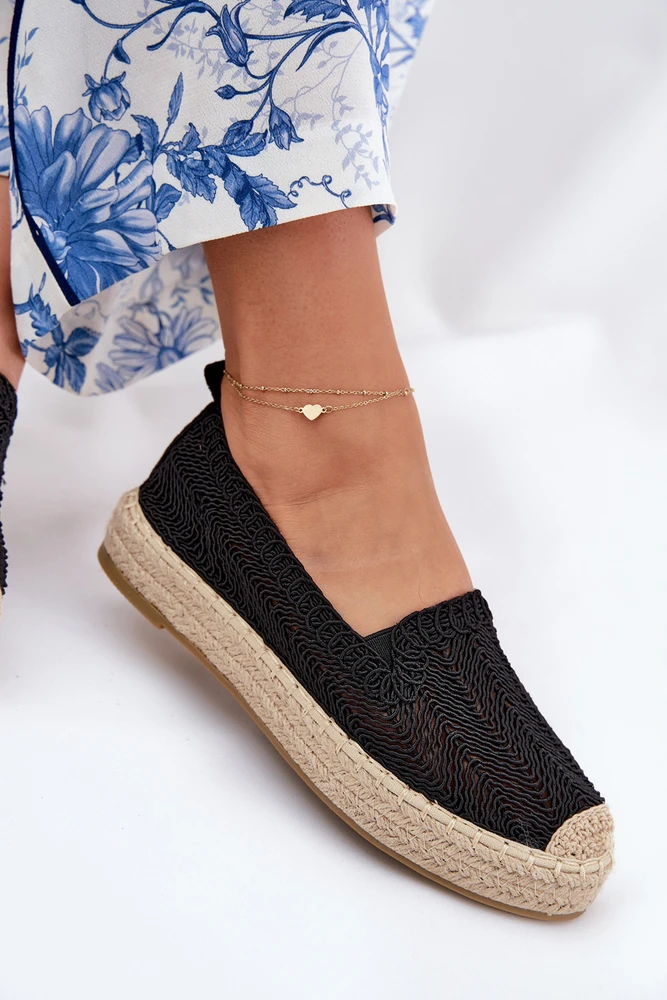 Vinceza Juodos stilingos espadrilės