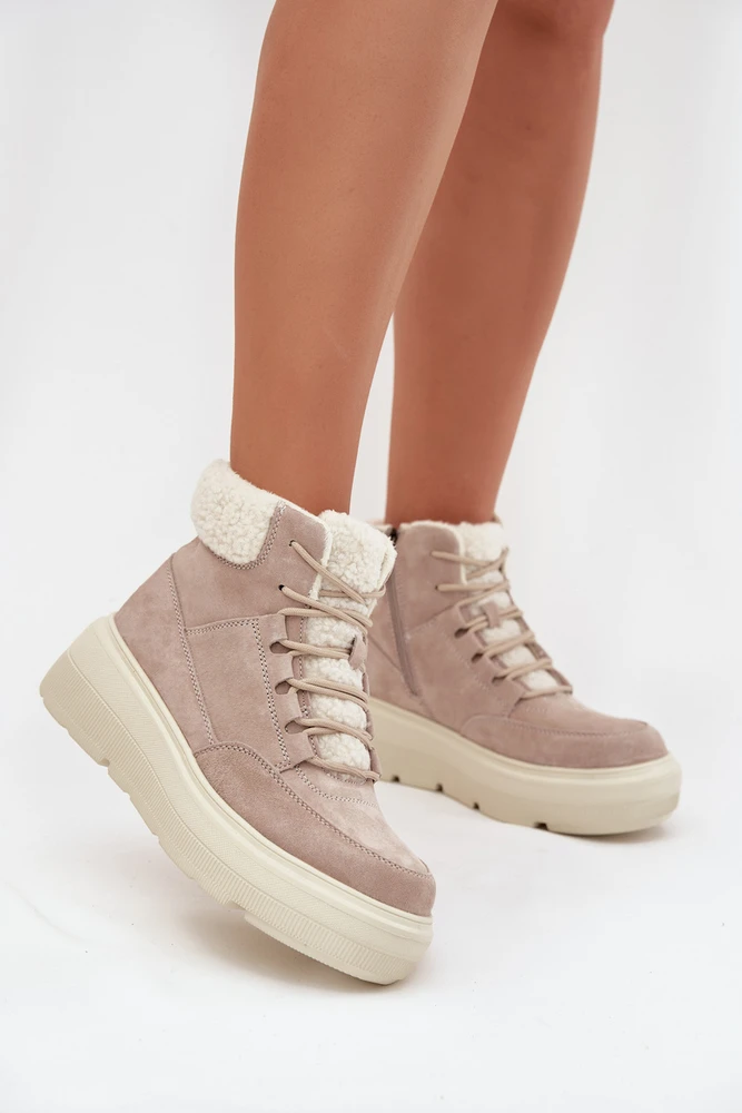 Vinceza Natūralios odos zomšiniai žieminiai aulinukai