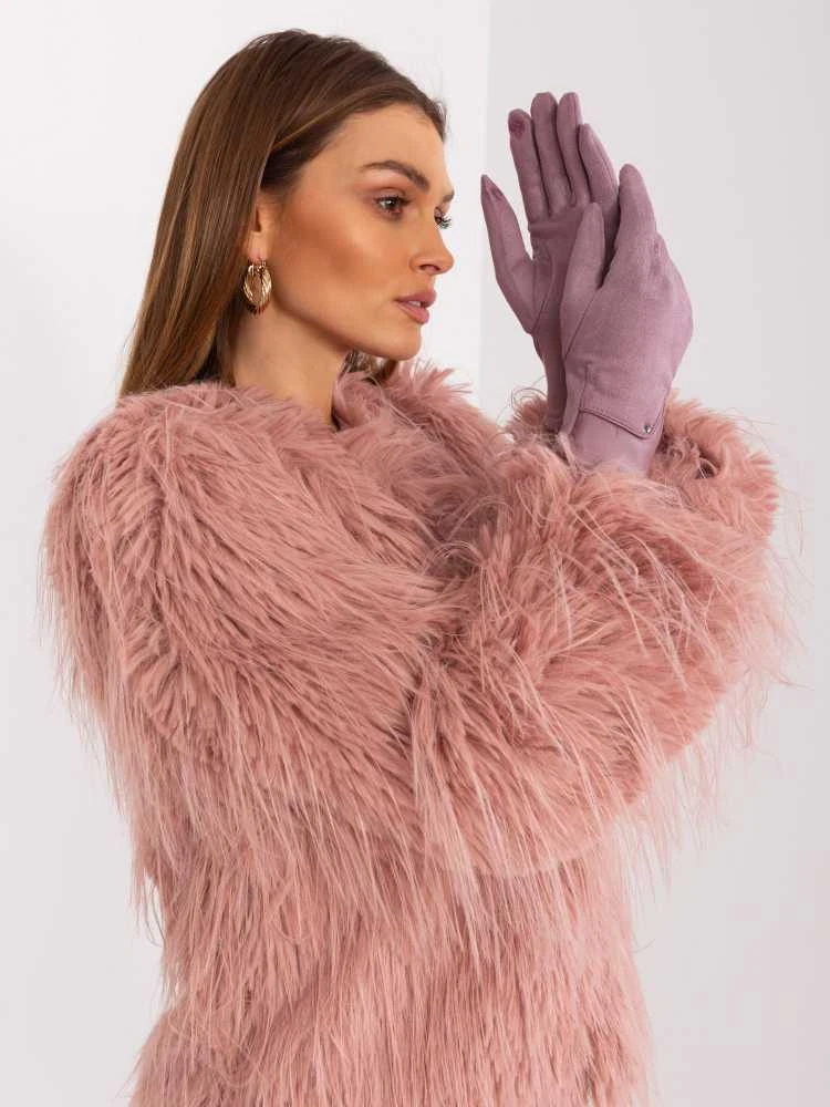 Wool Fashion Italia Alyvinės spalvos moteriškos pirštinės: Dydis - L/XL