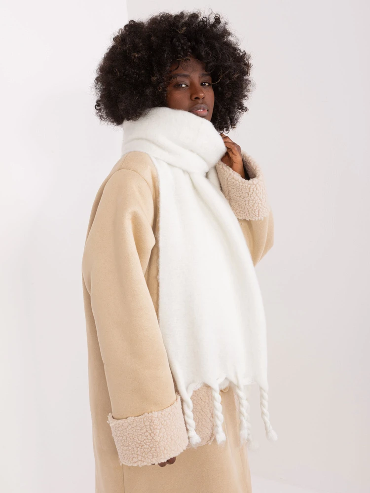 Wool Fashion Italia Baltas šiltas šalikas: Dydis - Universalus