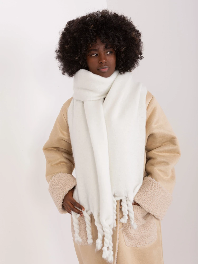 Wool Fashion Italia Baltas šiltas šalikas: Dydis - Universalus