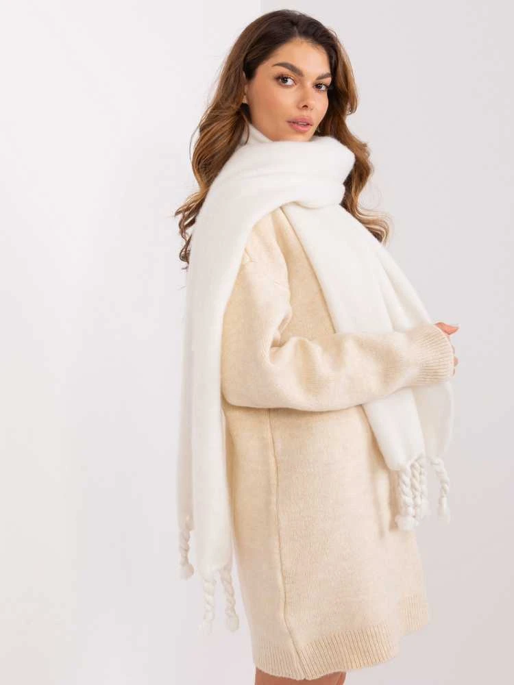 Wool Fashion Italia Baltas šiltas šalikas: Dydis - Universalus