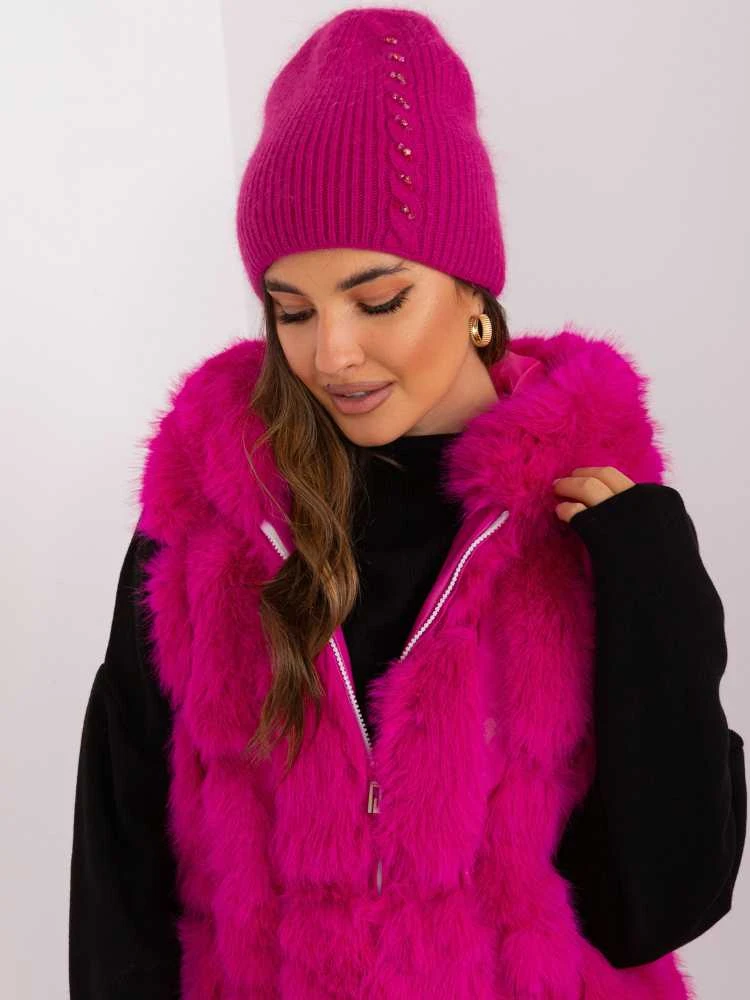 Wool Fashion Italia Fuksija spalvos kepurės: Dydis - Universalus