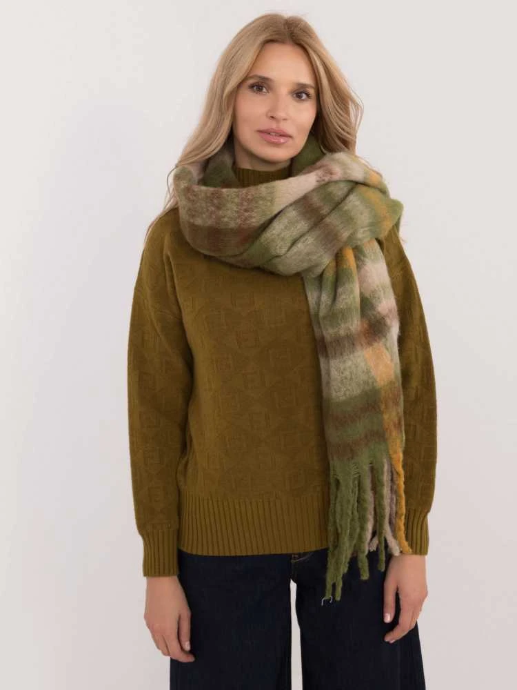 Wool Fashion Italia Ilgas švelnus žemiškų spalvų šalikas : Dydis - Universalus