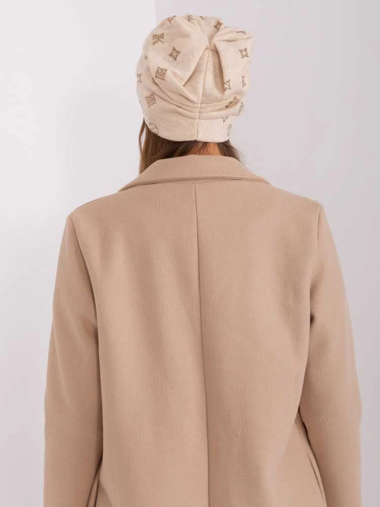 Wool Fashion Italia Kreminė moteriška žieminė kepurė: Dydis - Universalus