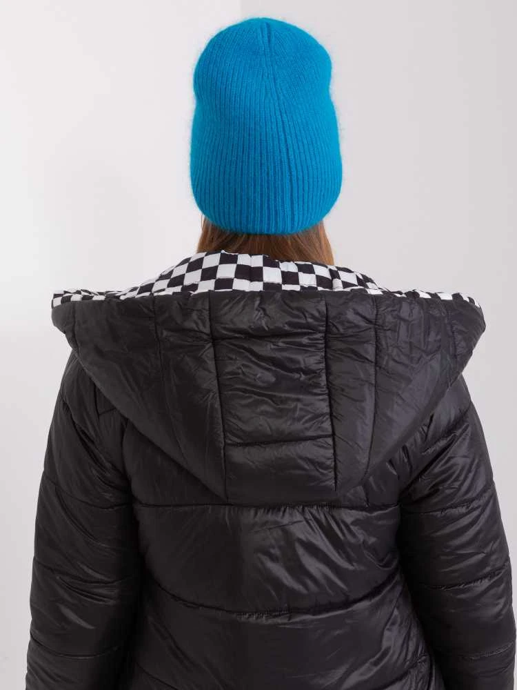 Wool Fashion Italia Mėlyna moteriška žieminė kepurė: Dydis - Universalus