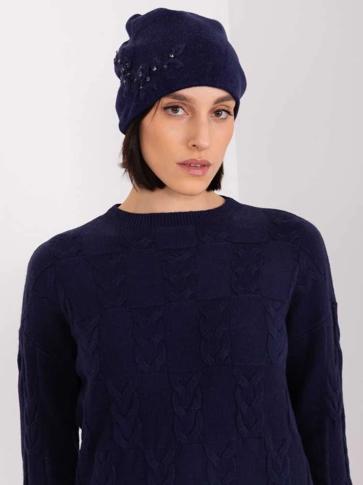 Wool Fashion Italia Moteriška žieminė kepurė su siuvinėtomis gėlėmis: Dydis - Universalus