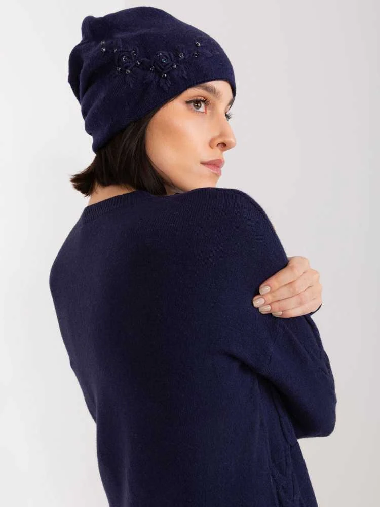 Wool Fashion Italia Moteriška žieminė kepurė su siuvinėtomis gėlėmis: Dydis - Universalus