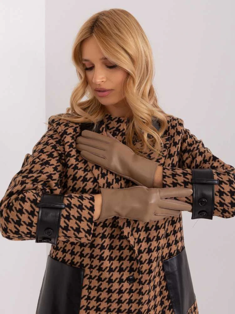 Wool Fashion Italia Moteriškos pirštinės su oda: Dydis - L/XL