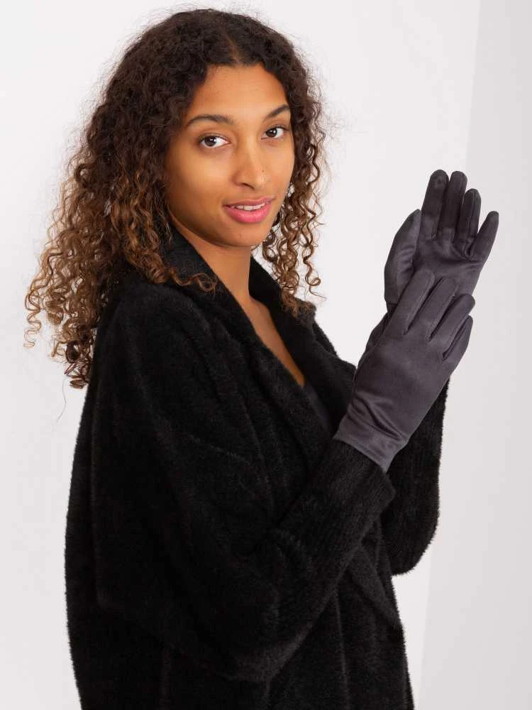 Wool Fashion Italia Pilkos pirštinės moterims: Dydis - L/XL