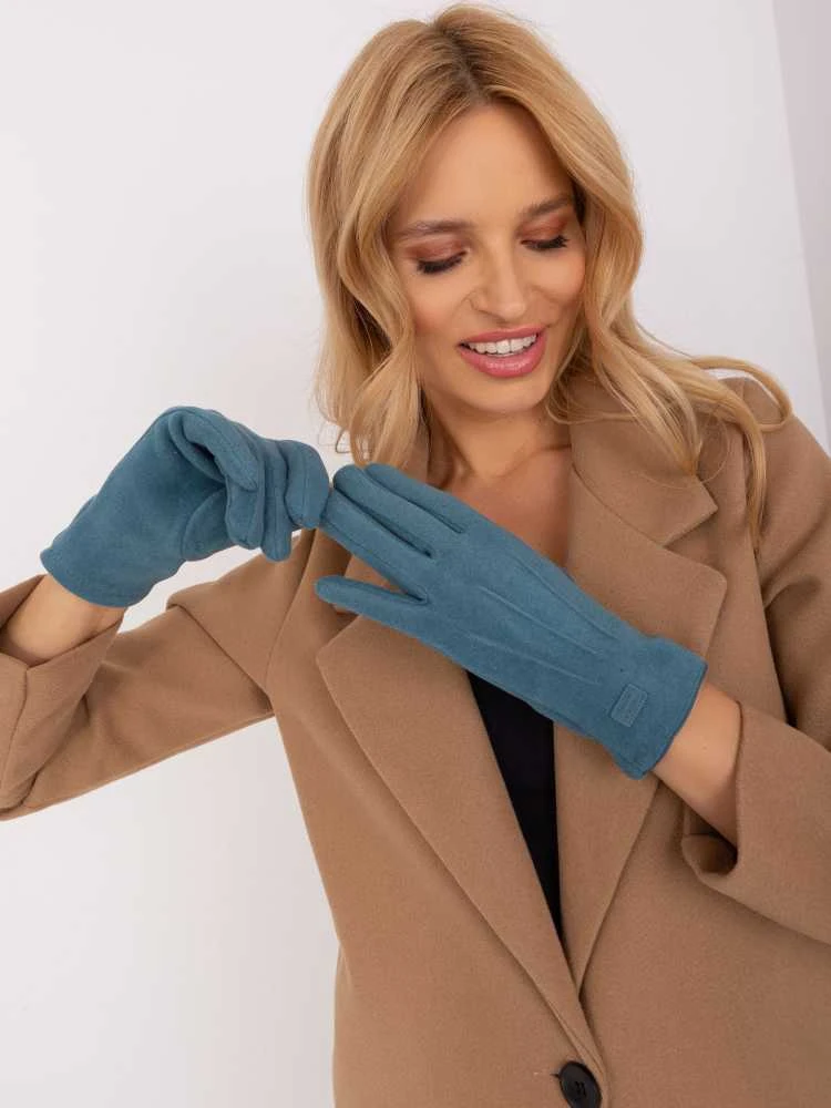 Wool Fashion Italia Pirštinės-AT-RK-8502A.90-mėlyna: Dydis - L/XL